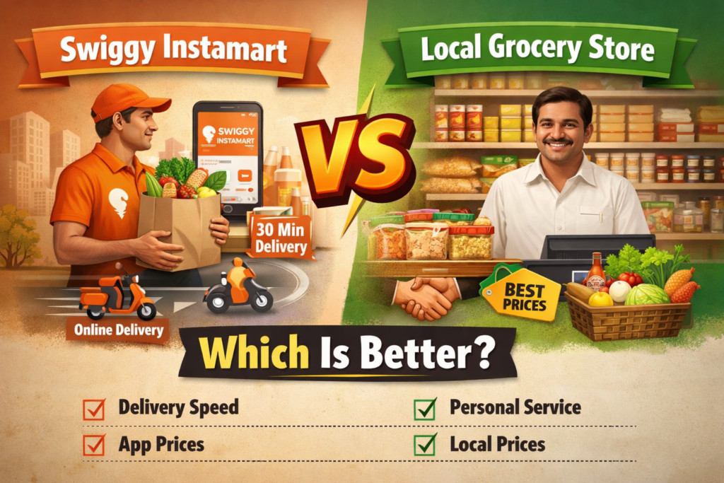 instamart vs kirana store